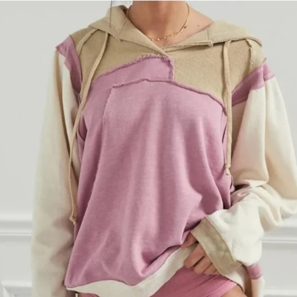 Anthropologie Saturday Sunday Oversized Colorblock Sweatshirt, XS